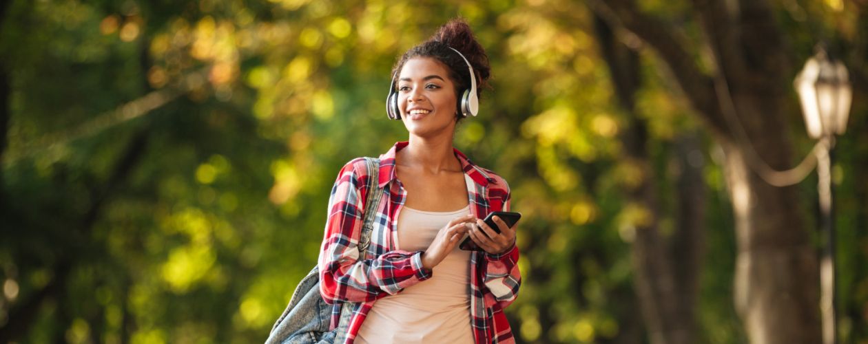 Student with headphones